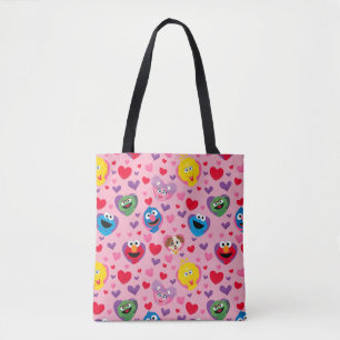 Sesame Street Valentine Hearts Pattern Tote Bag