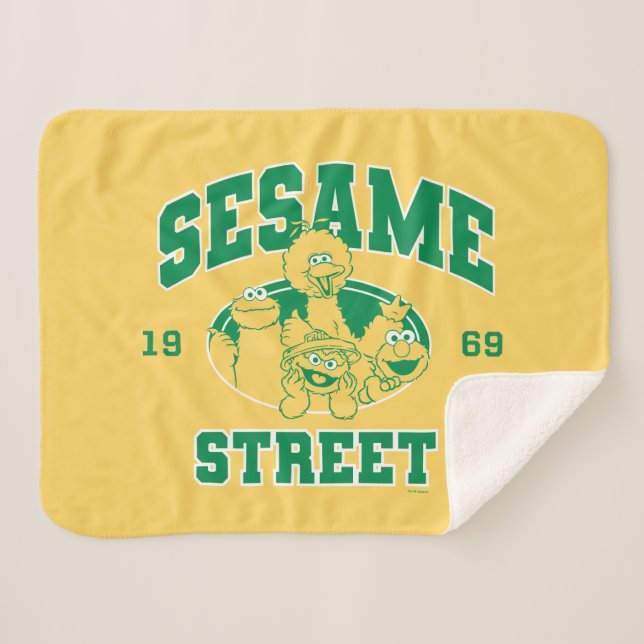 Sesame Street | Vintage 1969 Sherpa Blanket (Front (Horizontal))