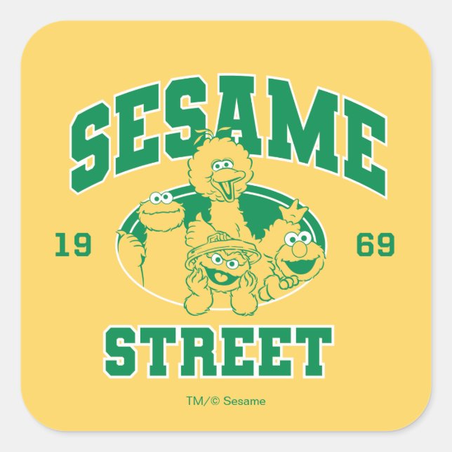 Sesame Street | Vintage 1969 Square Sticker (Front)