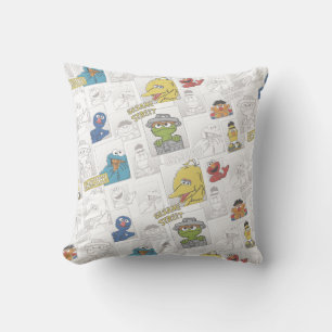 Sesame Street Vintage Comic Pattern Cushion