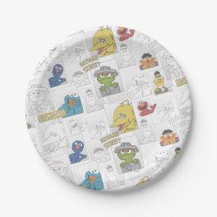 Sesame Street Vintage Comic Pattern Paper Plate