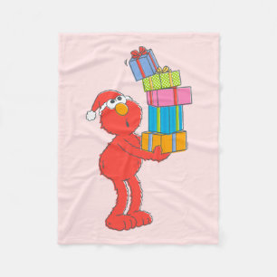 Sesame Street   Vintage Elmo and Presents Fleece Blanket