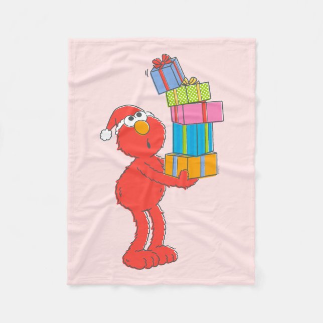 Sesame Street | Vintage Elmo and Presents Fleece Blanket (Front)