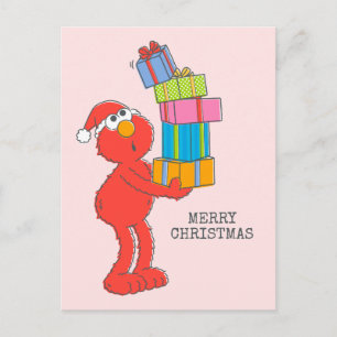 Sesame Street Vintage Elmo and Presents Postcard