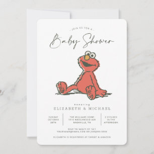 Sesame Street Vintage Elmo Baby Shower  Invitation