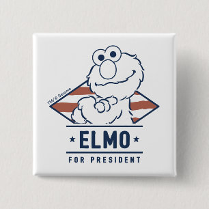 Sesame Street Vintage Elmo for President 15 Cm Square Badge