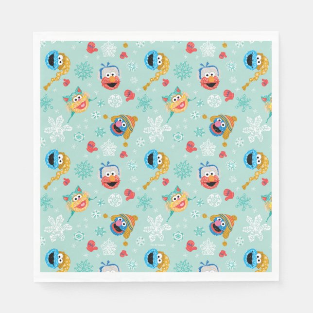 Sesame Street Winter Pattern Napkin (Front)