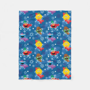 Sesame Street Winter Snowflake Pattern Fleece Blanket