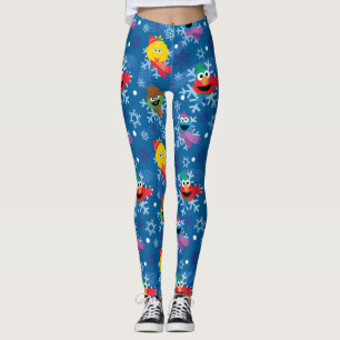 Sesame Street Winter Snowflake Pattern Leggings
