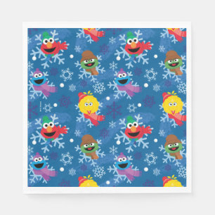Sesame Street Winter Snowflake Pattern Napkin