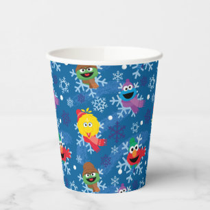 Sesame Street Winter Snowflake Pattern Paper Cups