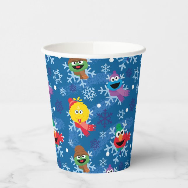 Sesame Street Winter Snowflake Pattern Paper Cups (Left)