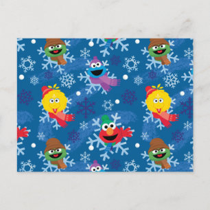Sesame Street Winter Snowflake Pattern Postcard