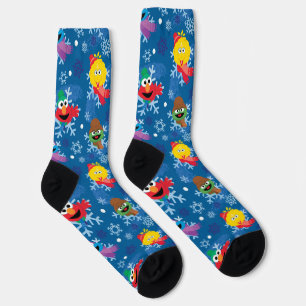 Sesame Street Winter Snowflake Pattern Socks