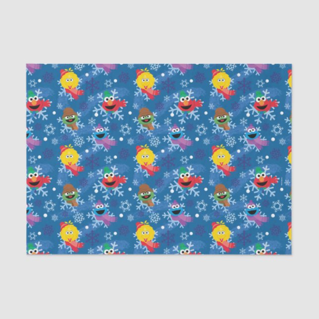 Sesame Street Winter Snowflake Pattern Tissue Paper (Front)