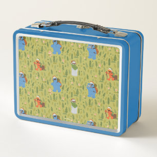Sesame Street Woodland Friends Pattern Metal Lunch Box