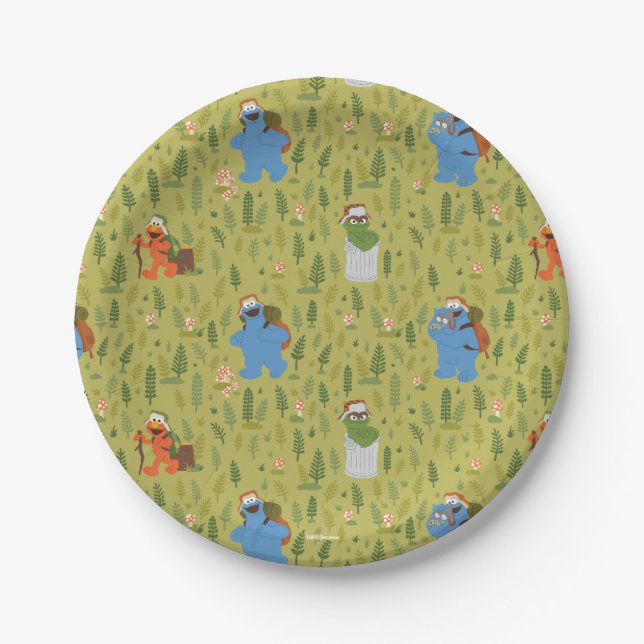Sesame Street | Woodland Friends Pattern Paper Plate (Front)