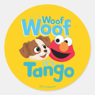 Sesame Street Woof Woof It's Tango & Elmo Classic Round Sticker