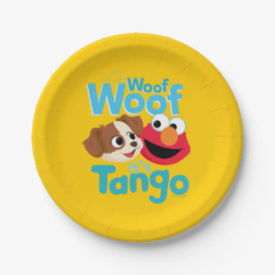 Sesame Street   Woof Woof It's Tango & Elmo Paper Plate