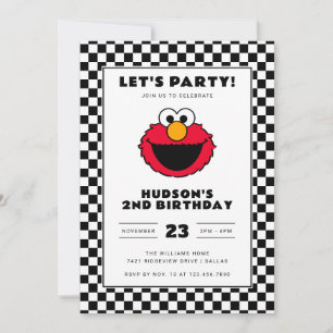 Sesame Street's Elmo Checkerboard Birthday Invitation