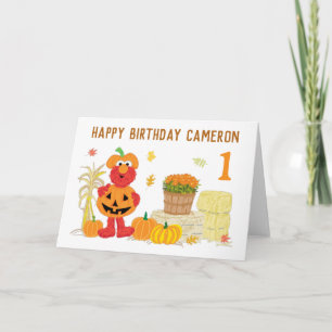 Sesame Street's Elmo Pumpkin Fall Birthday Card