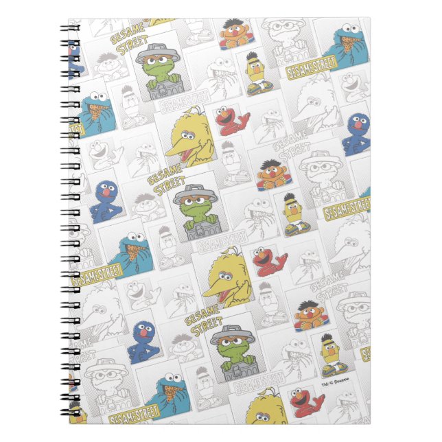 Sesame StreetVintage Comic Pattern Notebook (Front)