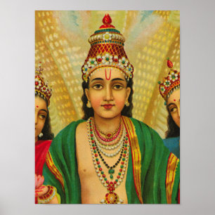 Sesha, King of Nagas by Raja Ravi Varma Poster