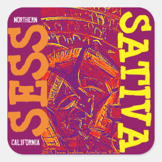 SESS SATIVA SQUARE STICKER
