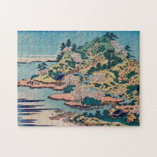 Sesshu Ajigawaguchi Tenposan by Katsushika Hokusai Jigsaw Puzzle