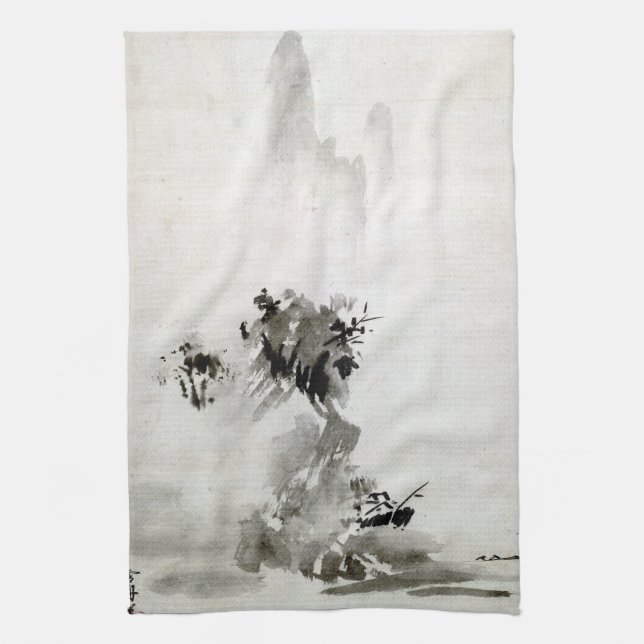 Sesshu Toyo Haboku-Sansui Landscape Tea Towel (Vertical)