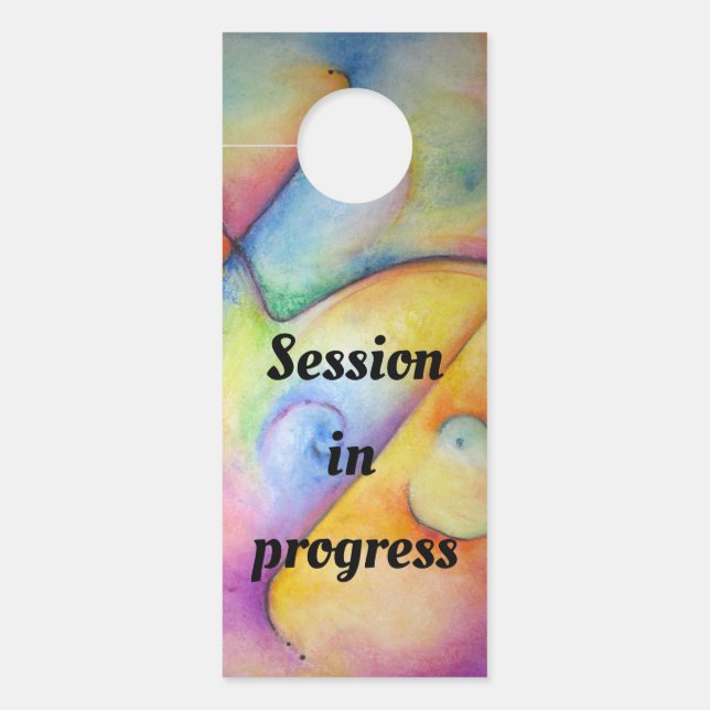 "Session in progress" sign for your door. (Front)