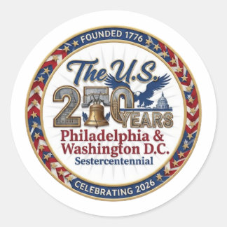 SESTERCENTENNIAL CLASSIC ROUND STICKER