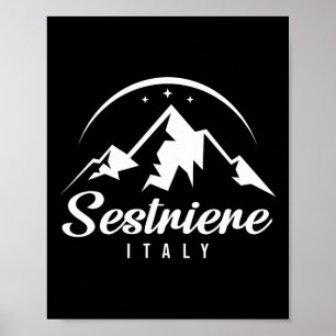 Sestriere Italy Ski Resort Skiing Snowboarding Sou Poster