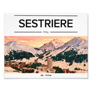 Sestriere Sky resort Mountain poster
