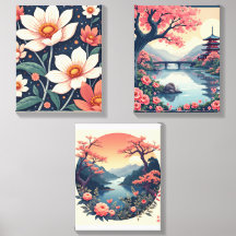 set 0f 3 wall art print blue pink waltswallart002