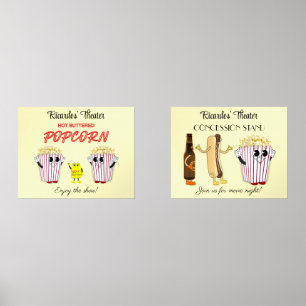 Set 14 x 11 Art Prints Movie Theatre Concession