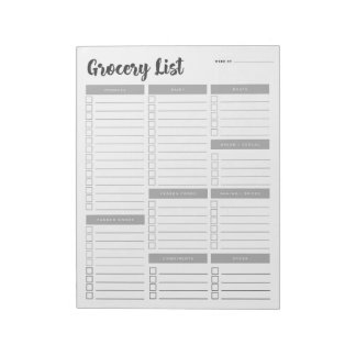 Set 1 Grocery List Notepad