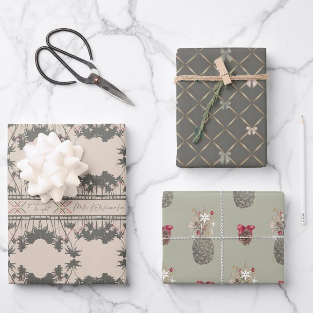 Set A, Hawaiian Style Christmas Wrapping Paper (Front)