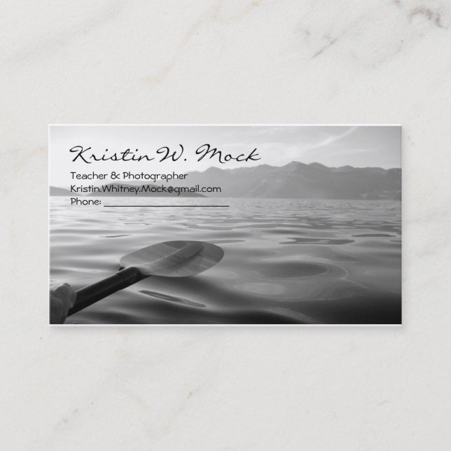 Set a sail on a moment of bliss business card (Front)