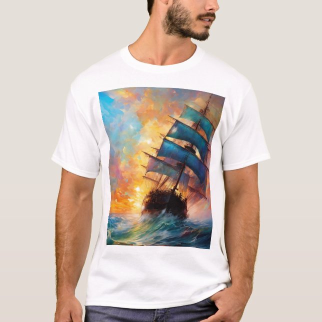 Set an adventure on sea with this pirate  T-Shirt (Front)