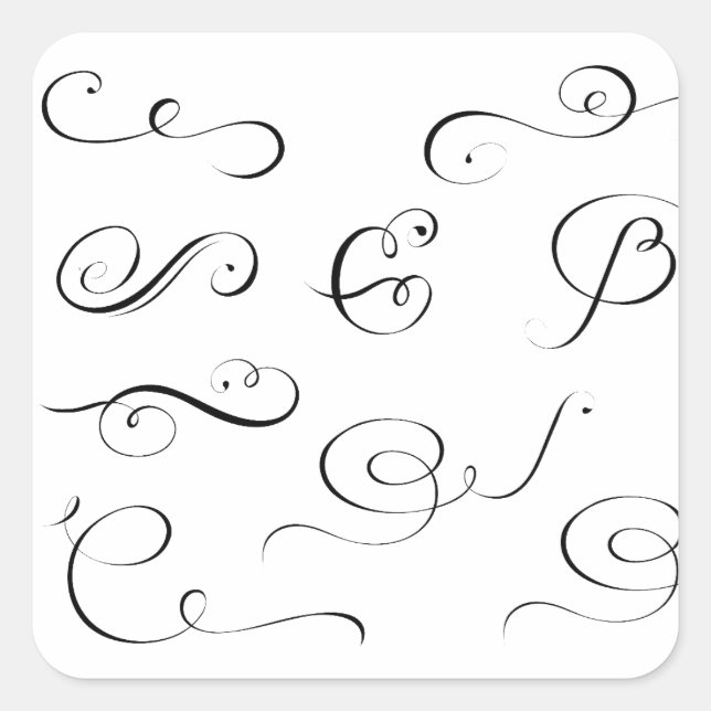 Set calligraphic page decoration square sticker (Front)