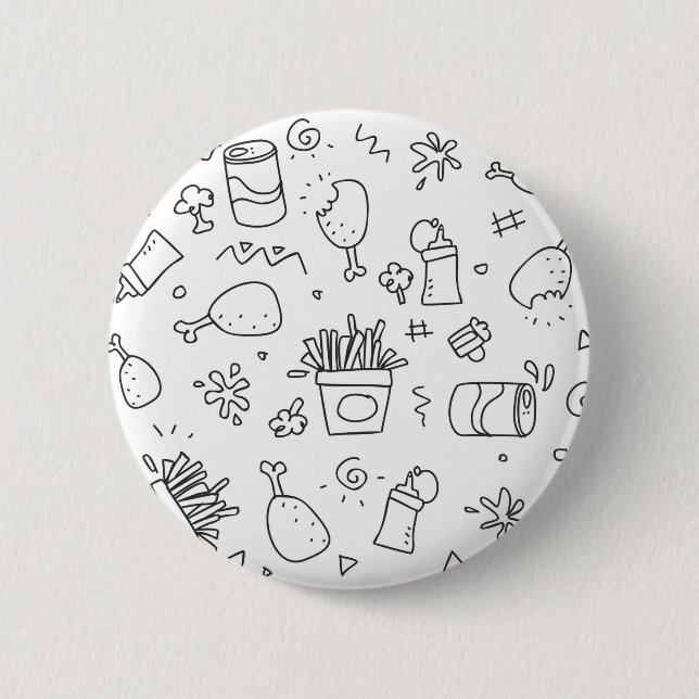 Set chalk out scribble collection 6 cm round badge (Front)