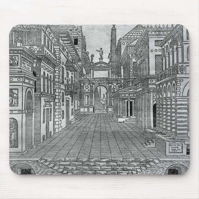 Set design for a tragic scene mouse mat (Front)