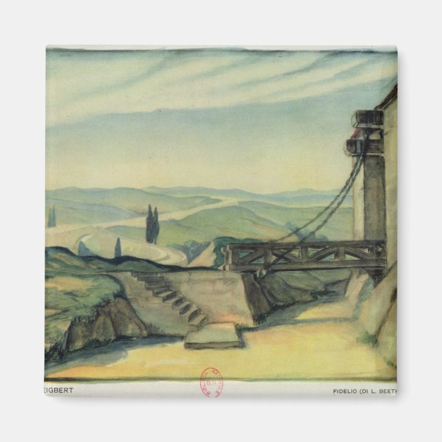 Set design for Act II of the opera 'Fidelio' Magnet (Front)