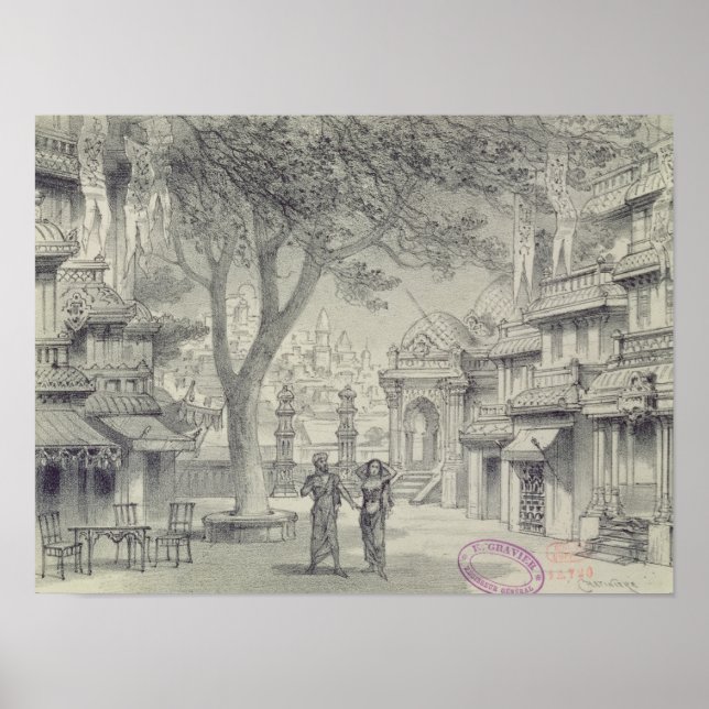 Set Design for Act II of the opera 'Lakme' Poster (Front)