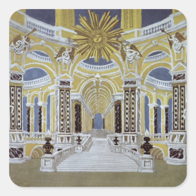 Set design for 'The Magic Flute' Square Sticker (Front)