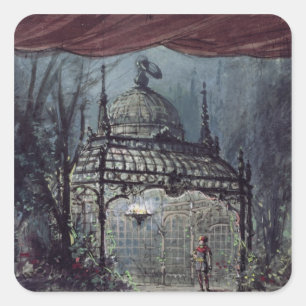 Set design for 'The Magic Flute' Square Sticker