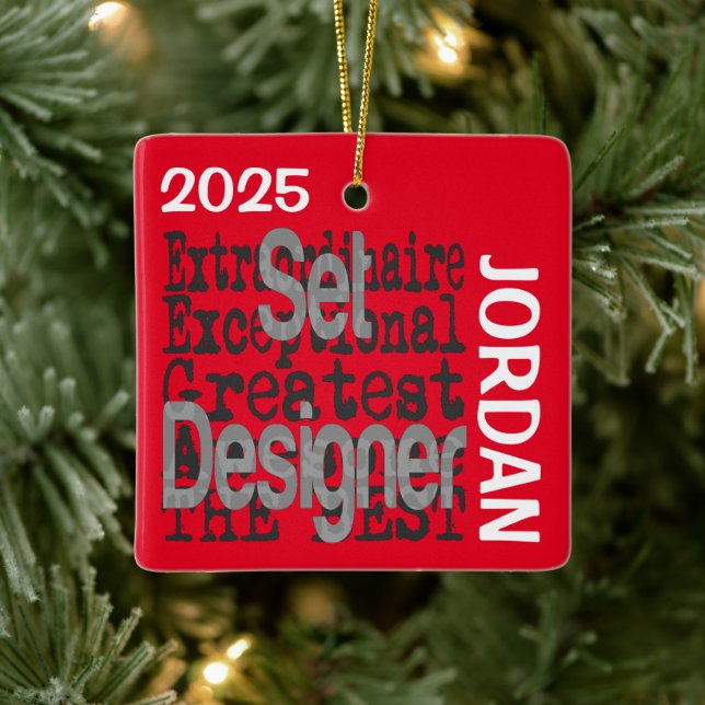 Set Designer Extraordinaire CUSTOM Ceramic Ornament (Tree)