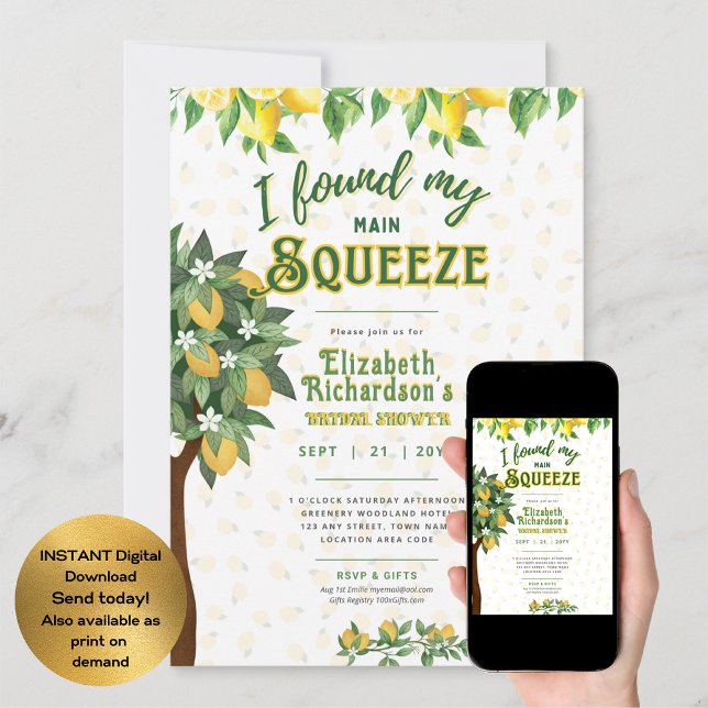 Set for Summer | Fun Lemon Squeeze Bridal Shower Invitation (Creator Uploaded)