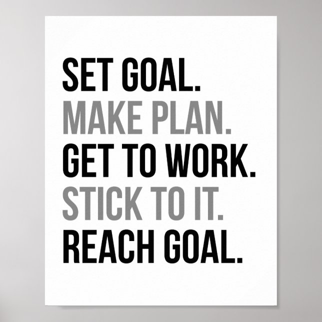 Set Goal Make Plan Get To Work Poster (Front)